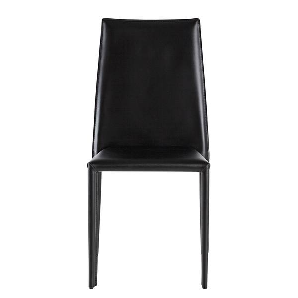 Esszimmerstuhl Portola (2er-Set) - Recyceltes Leder / Eisen - Schwarz