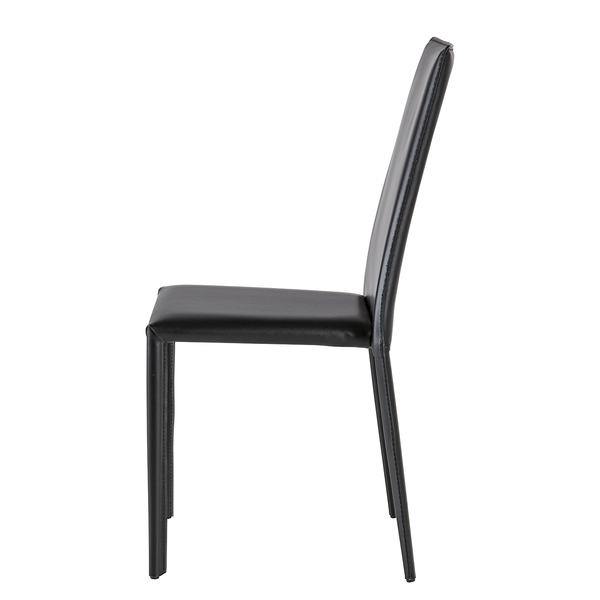 Esszimmerstuhl Portola (2er-Set) - Recyceltes Leder / Eisen - Schwarz
