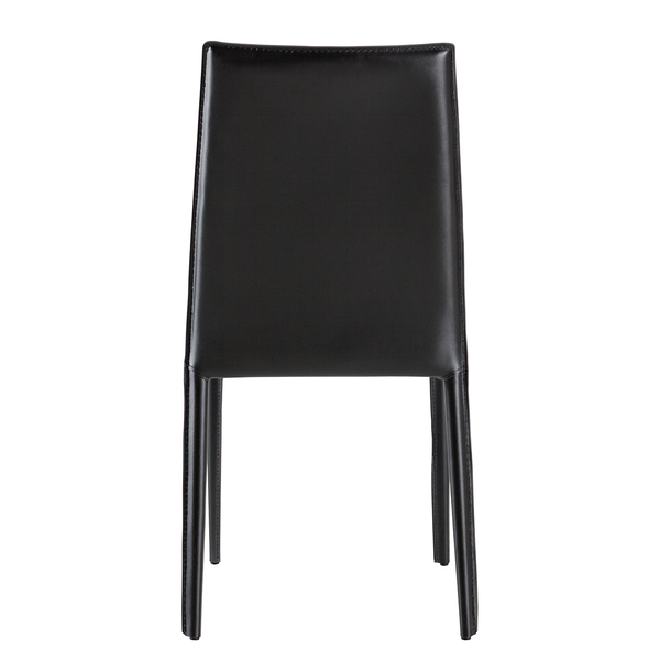 Esszimmerstuhl Portola (2er-Set) - Recyceltes Leder / Eisen - Schwarz