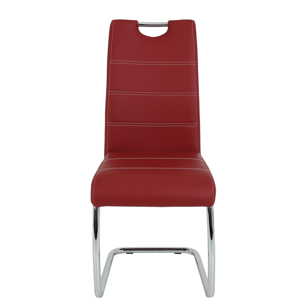 Freischwinger La Paz - Kunstleder / Metall - Chrom - Rot - 2er Set