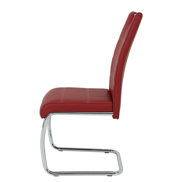 Freischwinger La Paz - Kunstleder / Metall - Chrom - Rot - 2er Set