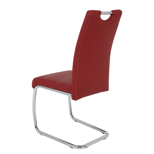 Freischwinger La Paz - Kunstleder / Metall - Chrom - Rot - 2er Set