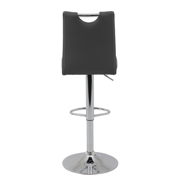 Barstuhl Malte (2er-Set) - Kunstleder / Metall - Chrom - Dunkelgrau