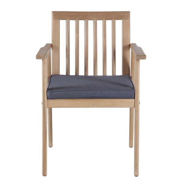 Gartenstuhl FYLKE 2er-Set - Akazie massiv / Polyester - Braun / Grau
