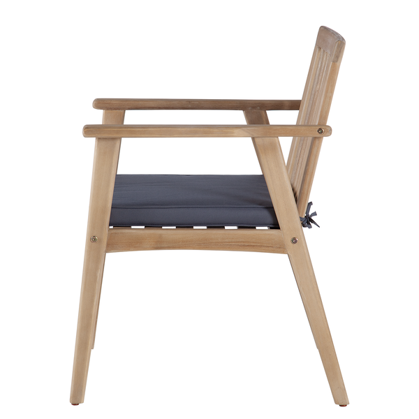 Gartenstuhl FYLKE 2er-Set - Akazie massiv / Polyester - Braun / Grau