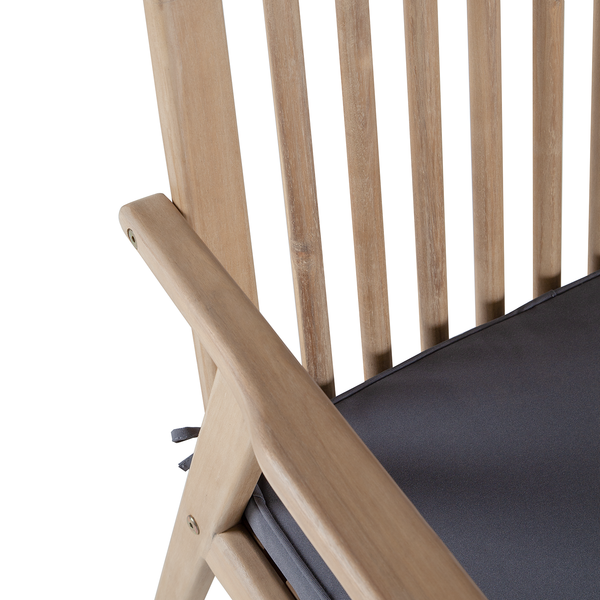 Gartenstuhl FYLKE 2er-Set - Akazie massiv / Polyester - Braun / Grau
