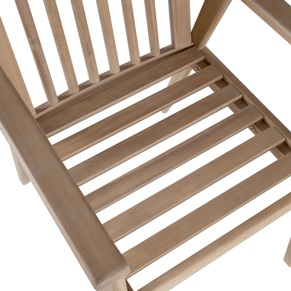 Gartenstuhl FYLKE 2er-Set - Akazie massiv / Polyester - Braun / Grau