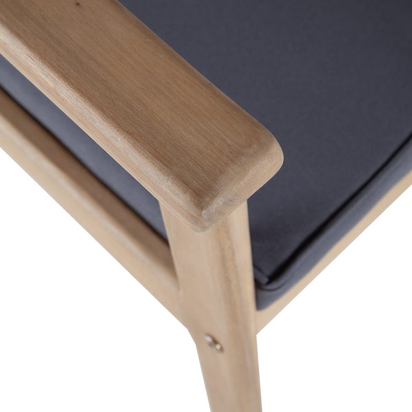 Gartenstuhl FYLKE 2er-Set - Akazie massiv / Polyester - Braun / Grau