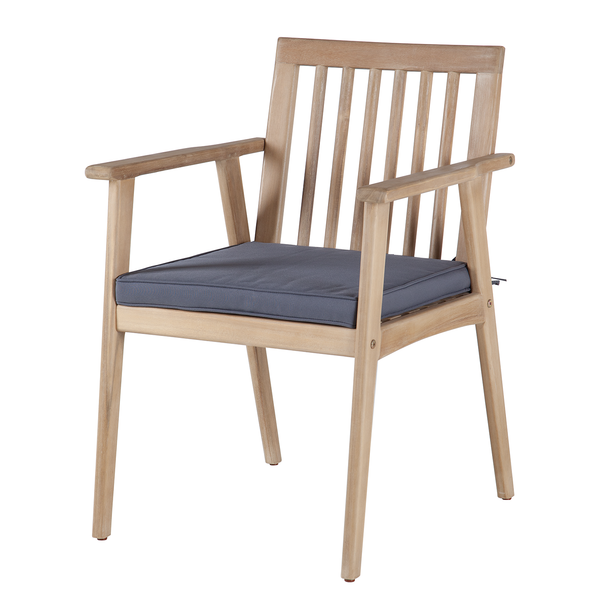 Gartenstuhl FYLKE 2er-Set - Akazie massiv / Polyester - Braun / Grau