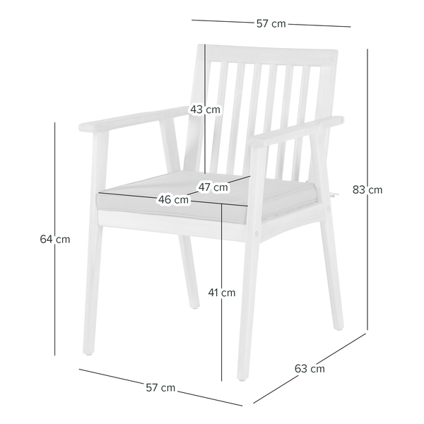 Gartenstuhl FYLKE 2er-Set - Akazie massiv / Polyester - Braun / Grau