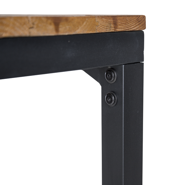 Bartisch GRASBY - Pinie massiv / Metall - Pinie Dunkel / Schwarz