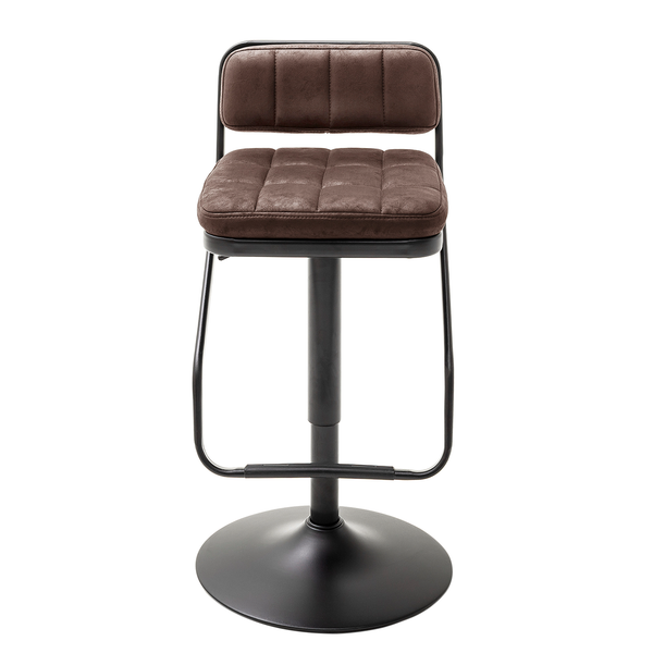 Barstuhl Dalcross (2er-Set) - Microfaser / Metall - Vintage Braun / Matt Schwarz - Braun