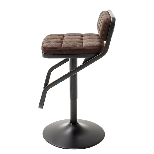 Barstuhl Dalcross (2er-Set) - Microfaser / Metall - Vintage Braun / Matt Schwarz - Braun
