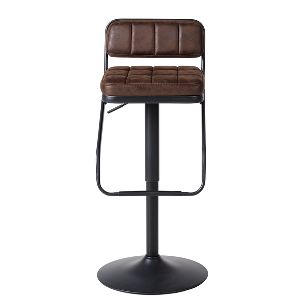 Barstuhl Dalcross (2er-Set) - Microfaser / Metall - Vintage Braun / Matt Schwarz - Braun