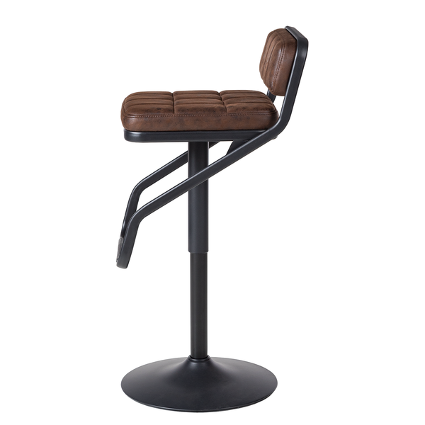 Barstuhl Dalcross (2er-Set) - Microfaser / Metall - Vintage Braun / Matt Schwarz - Braun