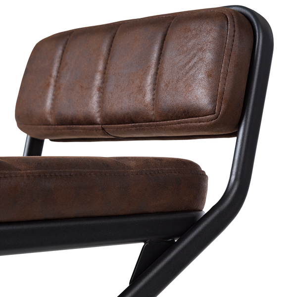 Barstuhl Dalcross (2er-Set) - Microfaser / Metall - Vintage Braun / Matt Schwarz - Braun