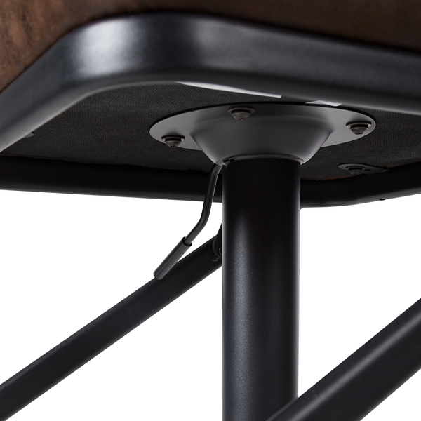 Barstuhl Dalcross (2er-Set) - Microfaser / Metall - Vintage Braun / Matt Schwarz - Braun