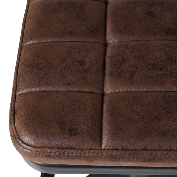 Barstuhl Dalcross (2er-Set) - Microfaser / Metall - Vintage Braun / Matt Schwarz - Braun