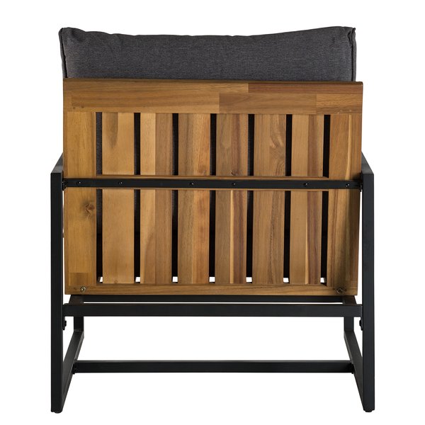 Loungesessel LeRoy I - Polyester / Akazie massiv - Grau / Braun
