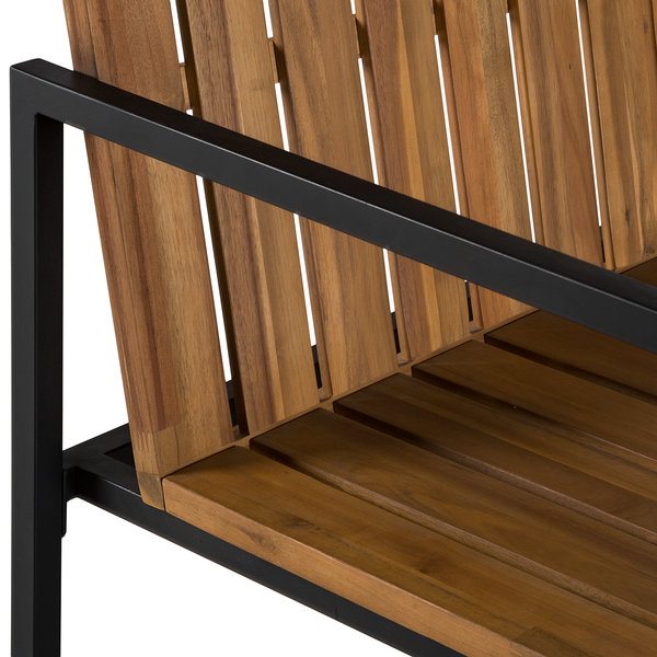 Loungesessel LeRoy I - Polyester / Akazie massiv - Grau / Braun