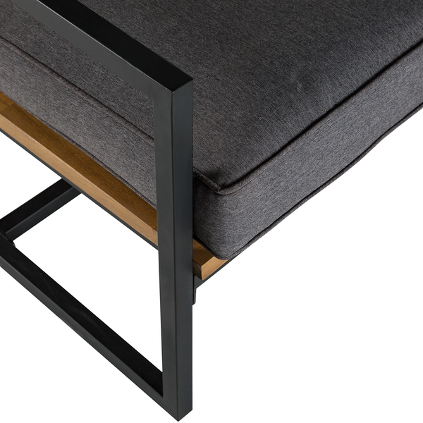 Loungesessel LeRoy I - Polyester / Akazie massiv - Grau / Braun
