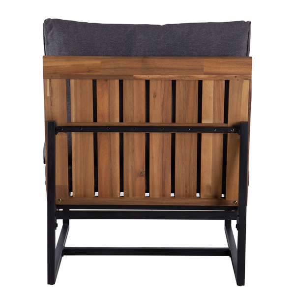 Loungesessel LeRoy II - Polyester / Akazie massiv - Grau / Braun