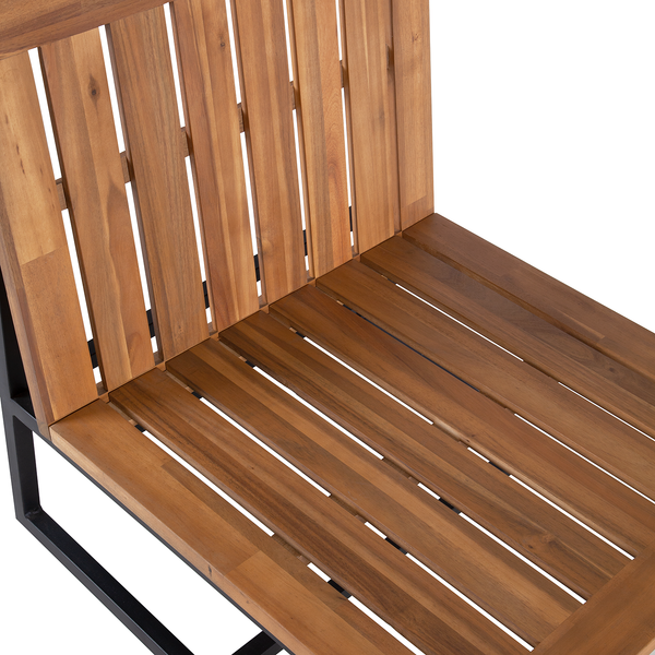 Loungesessel LeRoy II - Polyester / Akazie massiv - Grau / Braun