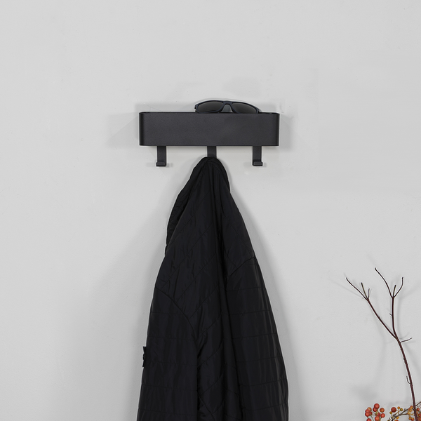 Garderobenleiste Hickory - Metall - Schwarz - Breite: 27 cm