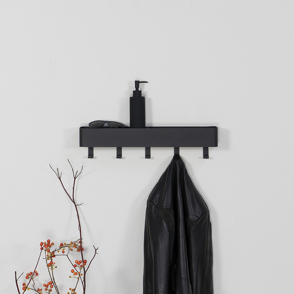 Garderobenleiste Hickory - Metall - Schwarz - Breite: 52 cm