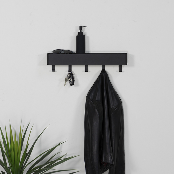 Garderobenleiste Hickory - Metall - Schwarz - Breite: 52 cm