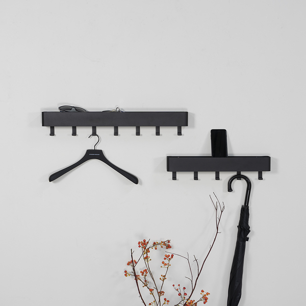 Garderobenleiste Hickory - Metall - Schwarz - Breite: 52 cm