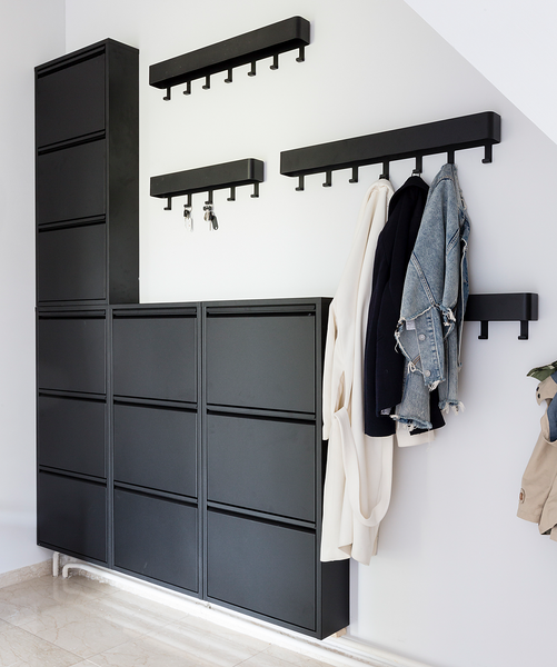 Garderobenleiste Hickory - Metall - Schwarz - Breite: 52 cm