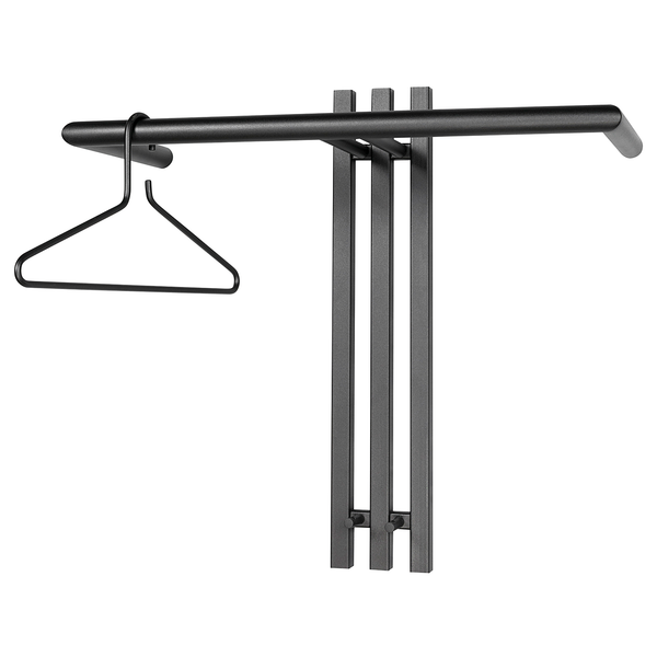 Wandgarderobe Rushall - Metall - Schwarz