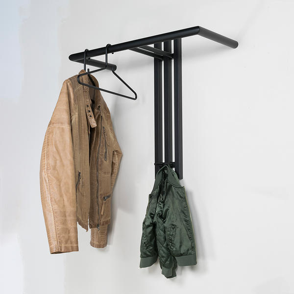 Wandgarderobe Rushall - Metall - Schwarz