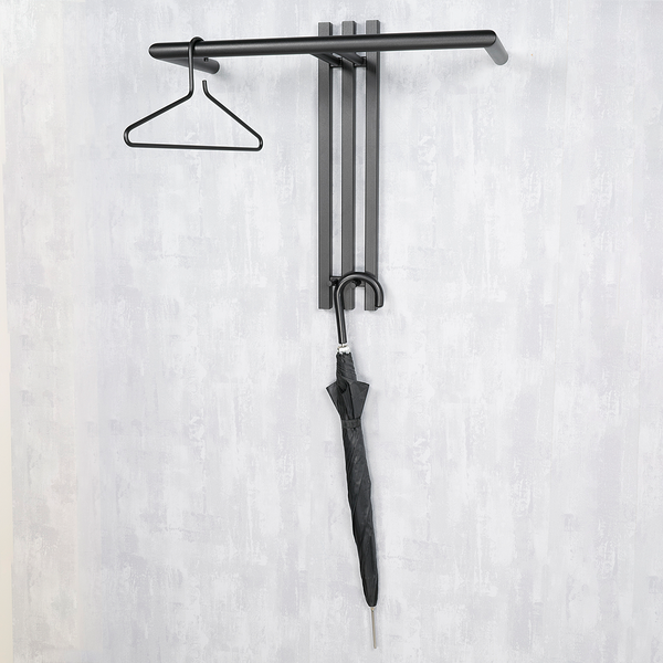 Wandgarderobe Rushall - Metall - Schwarz