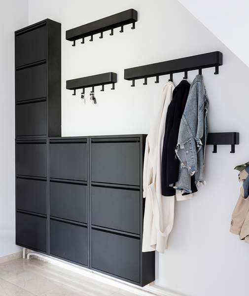 Garderobenleiste Hickory - Metall - Schwarz - Breite: 72 cm