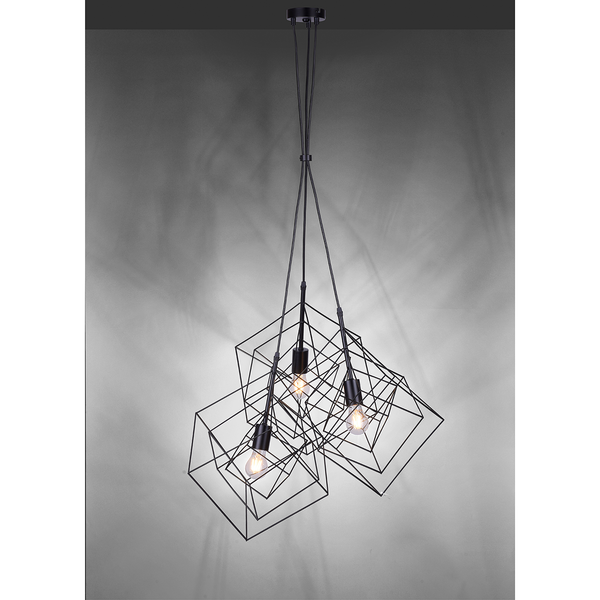 LED-Pendelleuchte Skeletton I - Eisen - 3-flammig