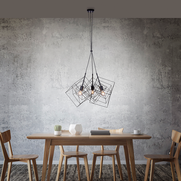 LED-Pendelleuchte Skeletton I - Eisen - 3-flammig
