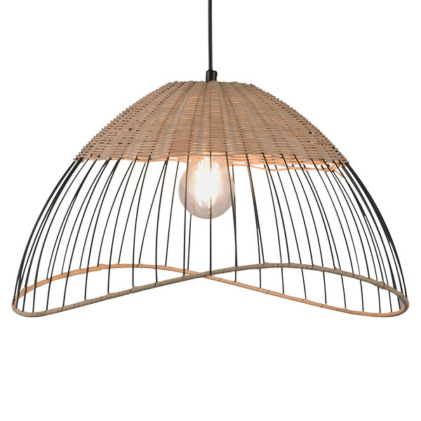 Pendelleuchte Reed II - Rattan / Eisen - 1-flammig