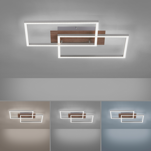 LED-Deckenleuchte Iven III - Kunststoff / Stahl - 2-flammig