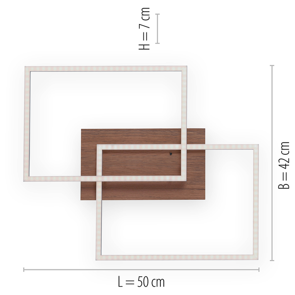 LED-Deckenleuchte Iven III - Kunststoff / Stahl - 2-flammig