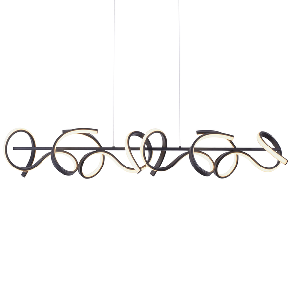 LED-Pendelleuchte Curls - Polycarbonat / Aluminium - 4-flammig