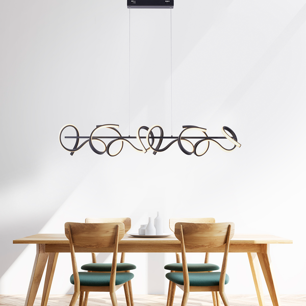 LED-Pendelleuchte Curls - Polycarbonat / Aluminium - 4-flammig