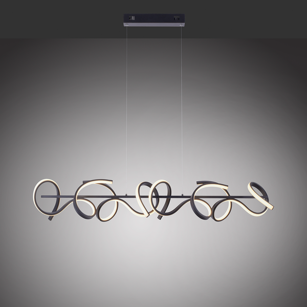LED-Pendelleuchte Curls - Polycarbonat / Aluminium - 4-flammig