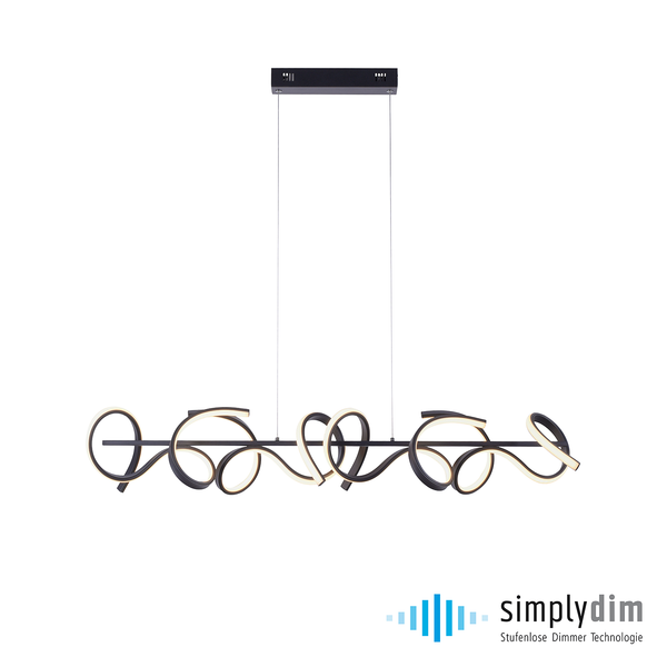 LED-Pendelleuchte Curls - Polycarbonat / Aluminium - 4-flammig