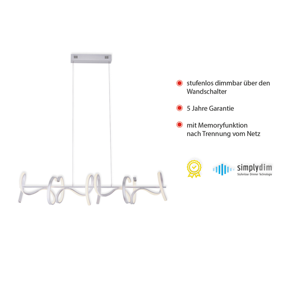 LED-Pendelleuchte Curls - Polycarbonat / Aluminium - 4-flammig