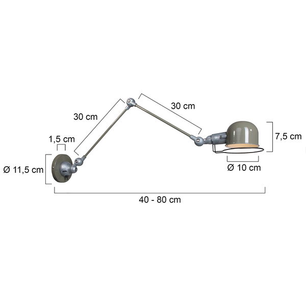 Wandleuchte Mexlite I - Aluminium - 1-flammig