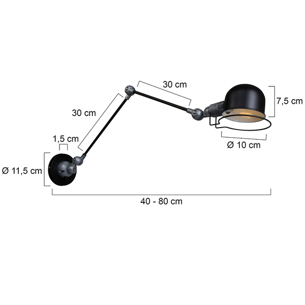 Wandleuchte Mexlite III - Aluminium - 1-flammig