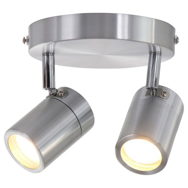 Deckenleuchte Upround II - Eisen - 2-flammig - Silber
