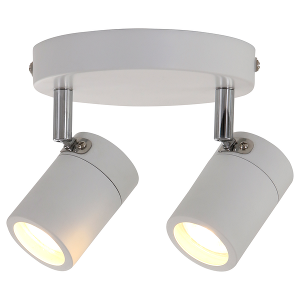 Deckenleuchte Upround II - Eisen - 2-flammig - Weiß